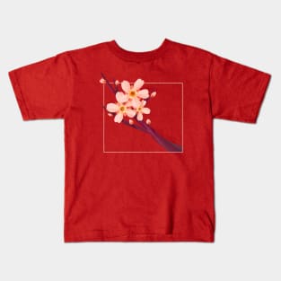 Cherry Plum Blossom Flower Sakura Chinese Japanese Kids T-Shirt